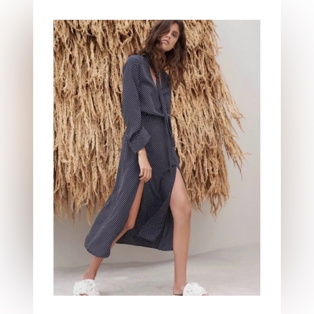 Alexis Noelle Polka Dot Midi Dress size XS NAVY